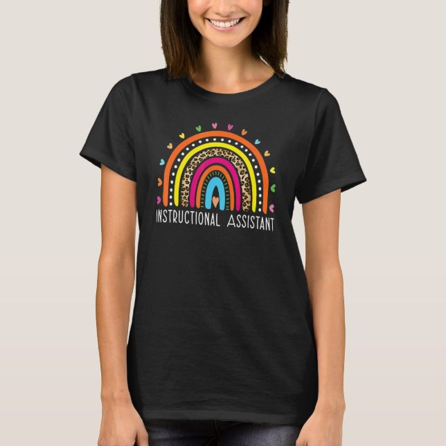 T-shirt Instructional Assistant Boho Rainbow Graduation Ap (Devant)