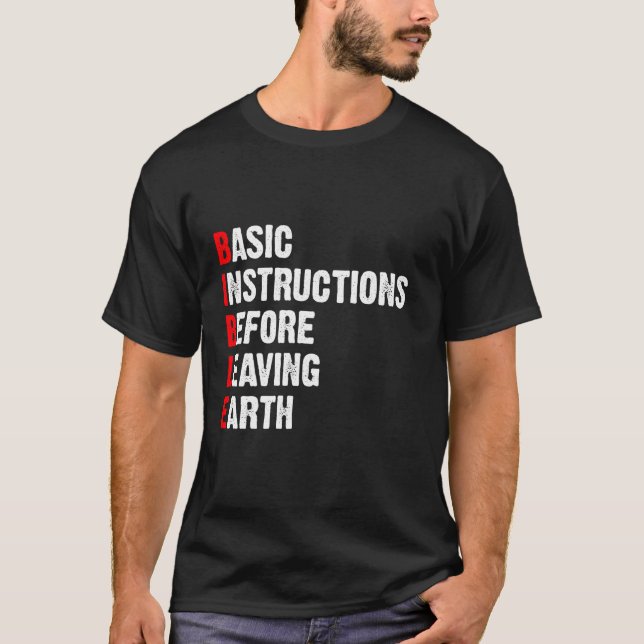 T-shirt Instructions de base avant de quitter la Bible de  (Devant)