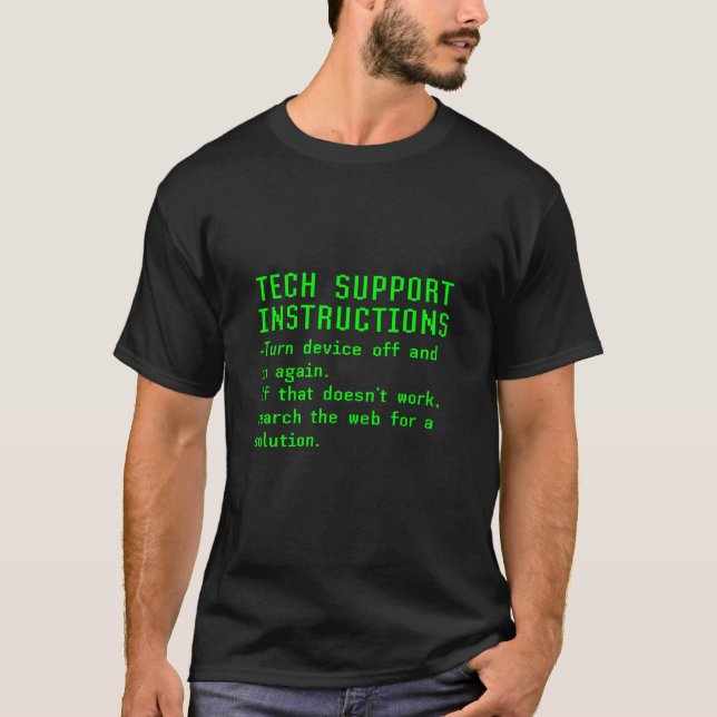 T-shirt Instructions de support technique amusantes Inform (Devant)