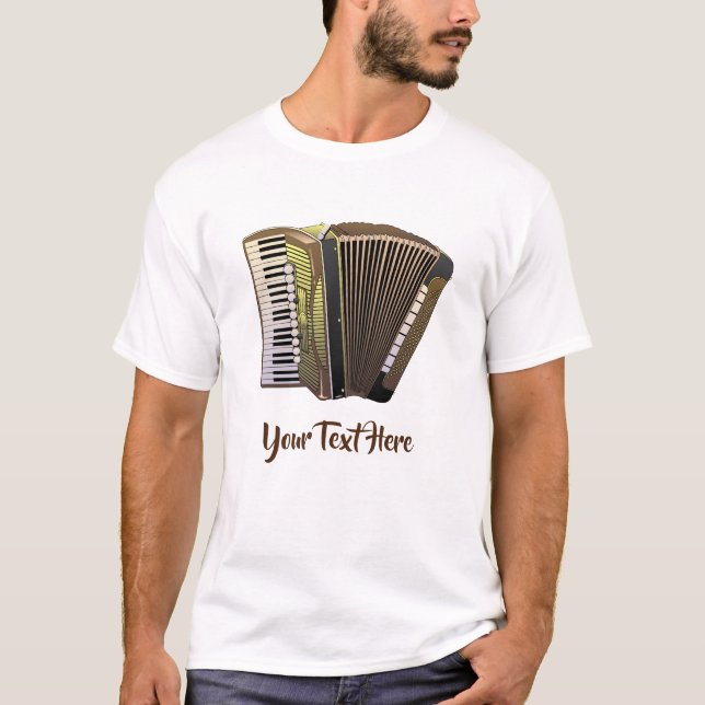 T-shirt Instrument de musique d'accordéon personnalisé (Devant)