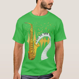 T-shirt Instrument de musique Piano Jazz Saxophoniste Saxe