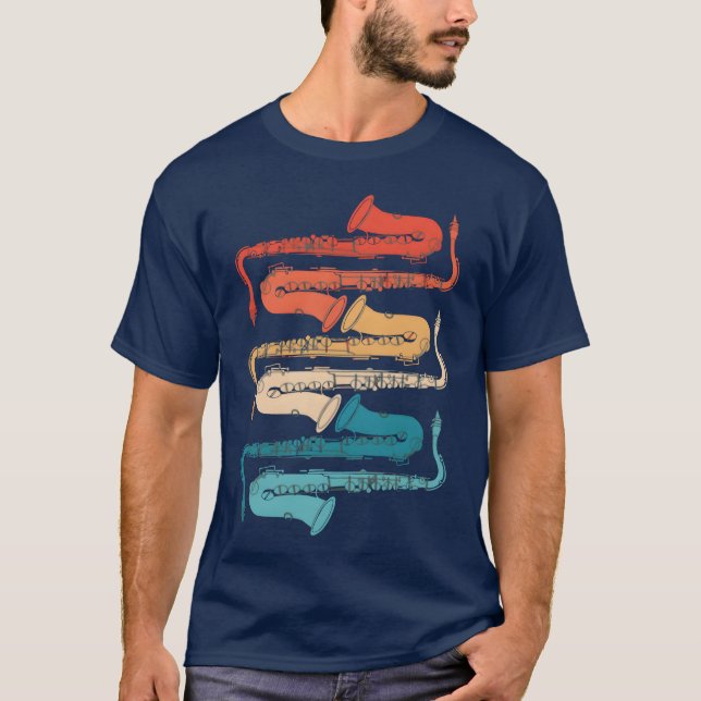 T-shirt Instrument de musique Retro Musique Saophone vinta (Devant)