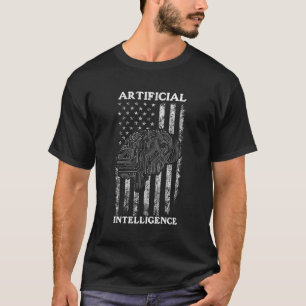 T-shirt Intelligence Artificielle Us Drapeau - Ai Robotics