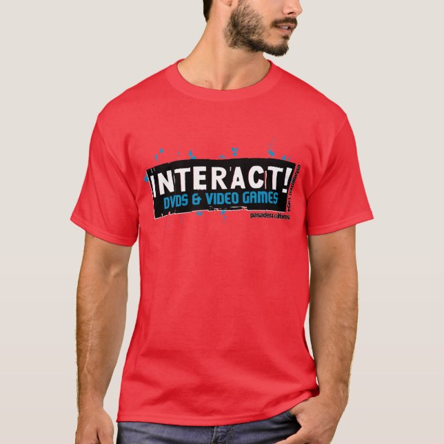 T-shirt Interactif ! Blanc au-dessus de turquoise (Devant)