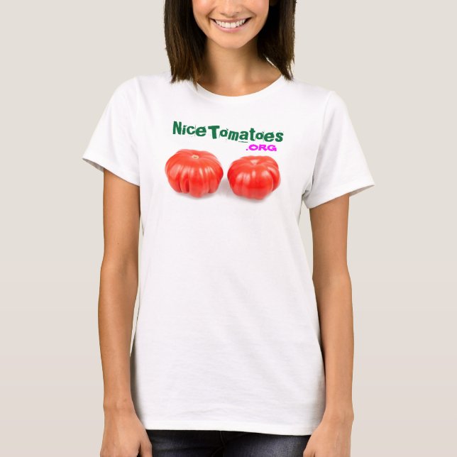 T-shirt intéressant de tomates pour la conscience (Devant)
