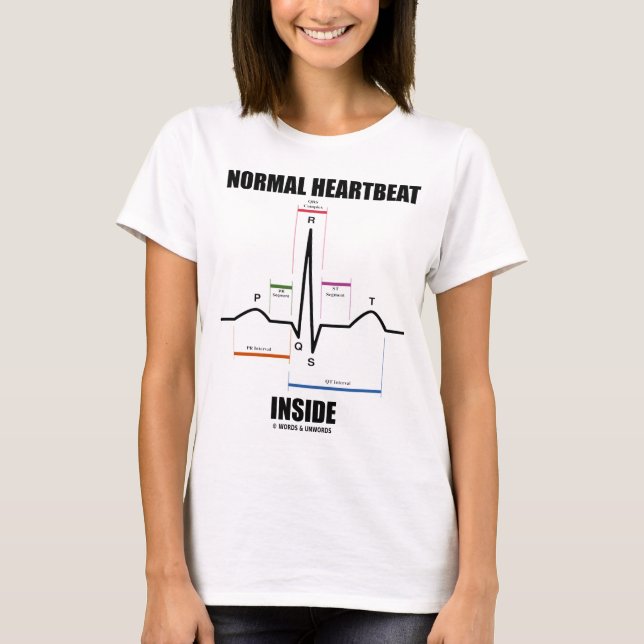 T-shirt Intérieur normal de battement de coeur (ECG ECG) (Devant)