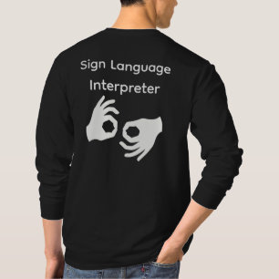 T-shirt Interprète en langue des signes à manches longues