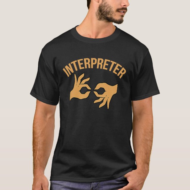 T-shirt Interprète Langue des Signes Américaine ASL Alphab (Devant)