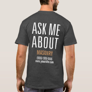 T-shirt Interrogez-moi au sujet de la maçonnerie