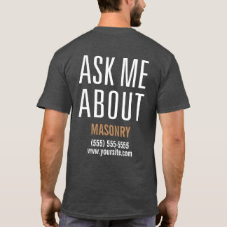 T-shirt Interrogez-moi au sujet de la maçonnerie