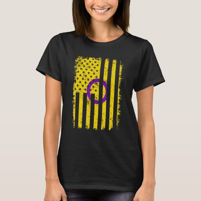 T-shirt Intersex Pride Us American Flag Loin Lgbt Pri (Devant)