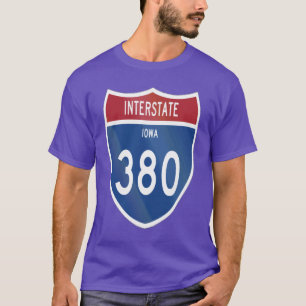 T-shirt Interstate 380 Iowa I380 Autoroute Surdimensionné