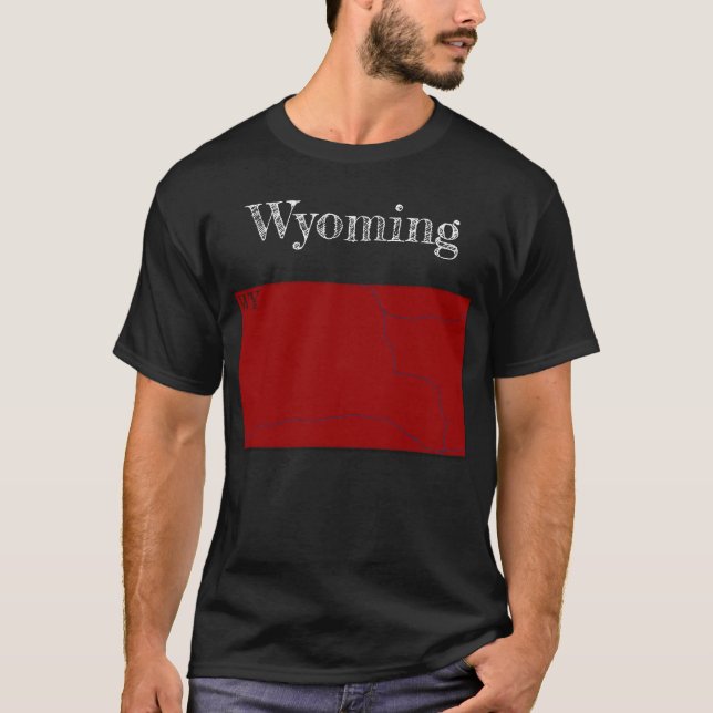 T-shirt Interstate de Wyoming [Berry Red Design] (Devant)
