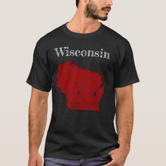 T-shirt Interstate du Wisconsin [Berry Red Design]