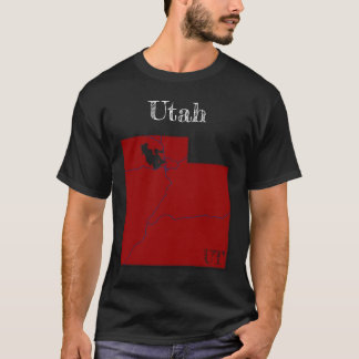 T-shirt Interstate Utah [Berry Red Design]