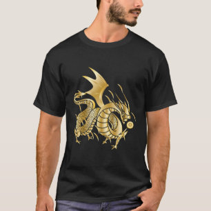 T-shirt Intrépide Golden Chinese Dragon Fire Ball