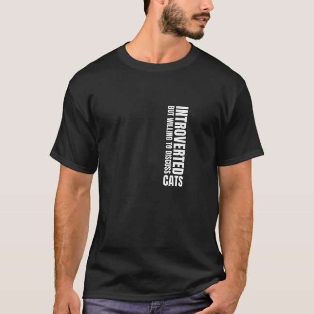 T-shirt Introverted Mais Prêt À Discuter De Chats Humour V (Devant)