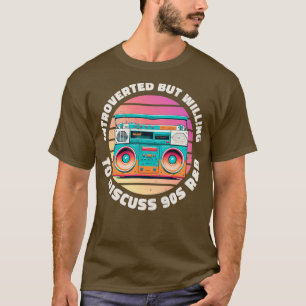 T-shirt introverti mais disposé à discuter des années 90 R