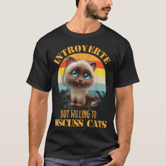 T-shirt Introverti mais prêt à discuter de chatons et de c