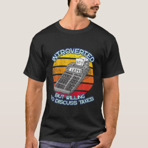 T-shirt Introverti mais prêt à discuter de la comptabilité