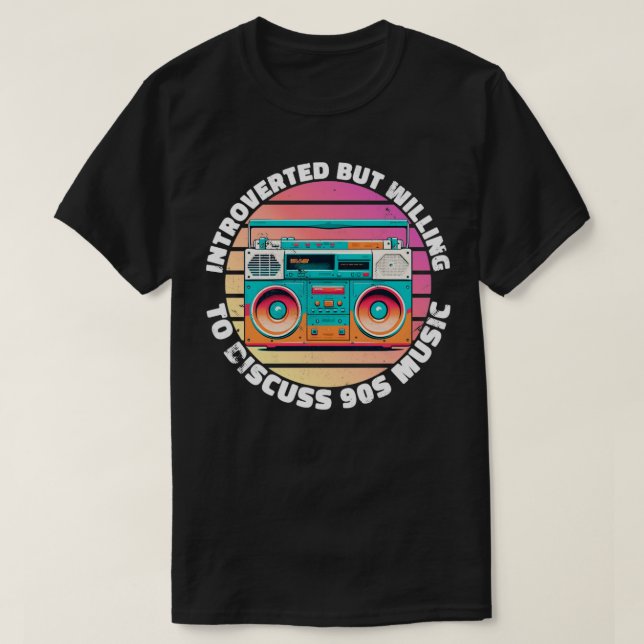 T-shirt introverti mais prêt à discuter des années 90 Musi (Design devant)