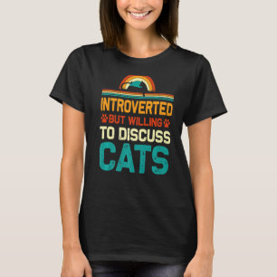 T-shirt Introverti Vintage Mais Prêt à Discuter Chat