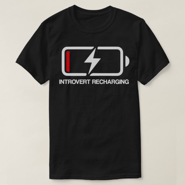 T-shirt Introvertir la batterie de recharge (Design devant)