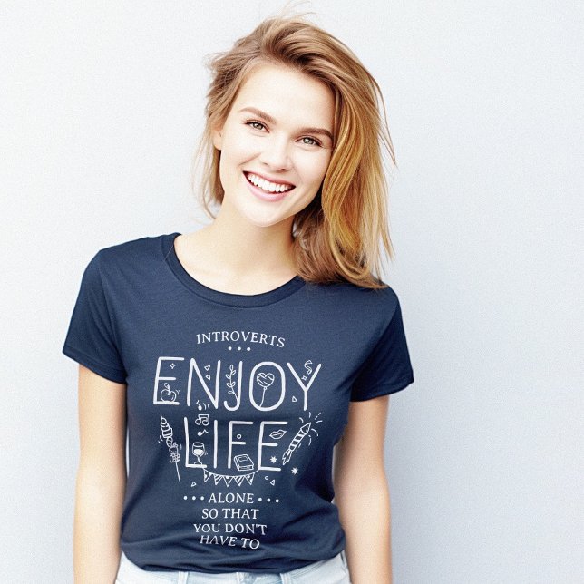 T-shirt Introvertis Profitez de la vie seule amusant (Introverts Enjoy Life Alone Funny T-Shirt)