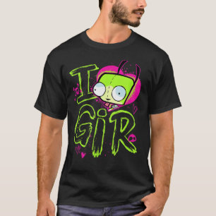 T-shirt Invader Zim Saint-Valentin J'aime la fille 