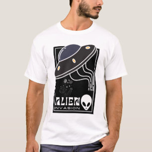 T-shirt Invasion Alien UFO galaxie spatiale