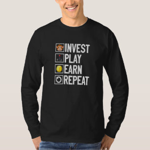 T-shirt Investir Jouer Gagner Répéter Crypto jeton non fon