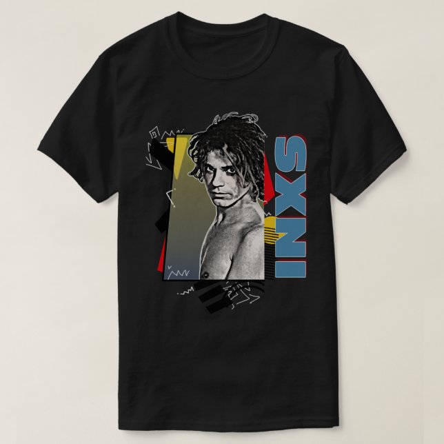 T-shirt INXS Styled Retro 80s (Design devant)