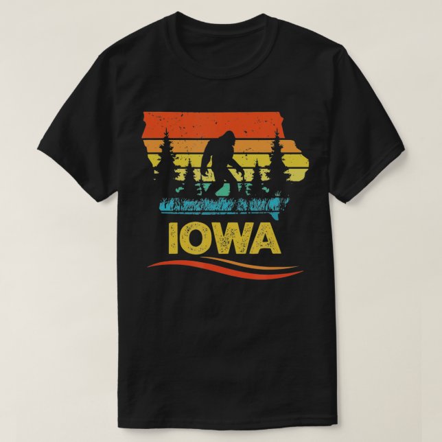 T-shirt Iowa avec un Bigfoot (Design devant)
