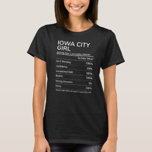 T-shirt Iowa City Girl Iowa Ville natale