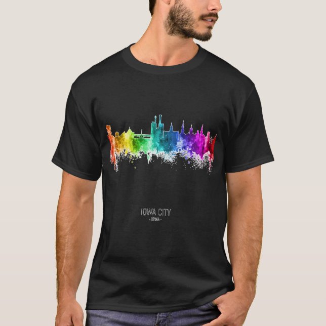 T-shirt Iowa City Iowa Skyline Oversized 1 (Devant)