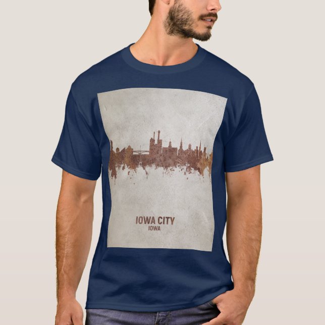 T-shirt Iowa City Iowa Skyline Oversized 3 (Devant)