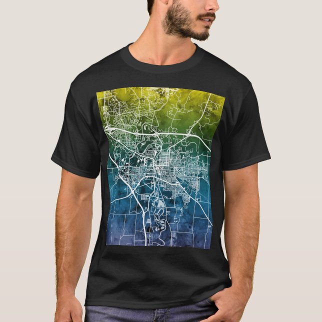 T-shirt Iowa City Map 1 (Devant)