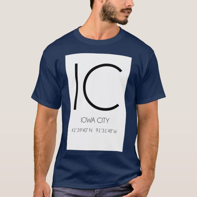 T-shirt iowa coordonnées de ville Surdimensionné (Devant)