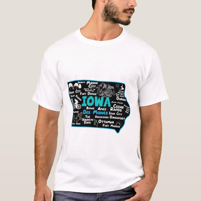 T-shirt Iowa Des Moines Cedar Rapids, Sioux City, Mason (Devant)