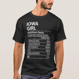 T-shirt Iowa IA Girl Nutrition Facts Femmes États-Unis