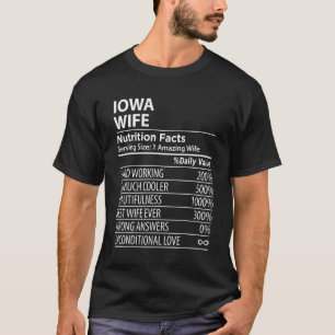 T-shirt IOWA IA WIFE Nutrition Facts Femmes États-Unis