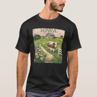 T-shirt Iowa Stamp State Distressed Vintage United States 