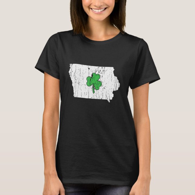 T-shirt Iowa State St Patrick S Day Iowa Green Shamrock (Devant)