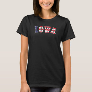 T-SHIRT IOWA USA STATE IA PATRIOTIC AMERICAN FLAG IOWA