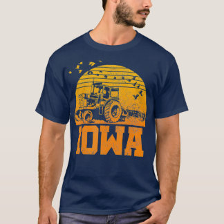 T-shirt Iowa Vintage Tracteur Rétro Farmer Cadeau