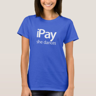 T-shirt iPay elle danse - la pièce en t bleue des femmes