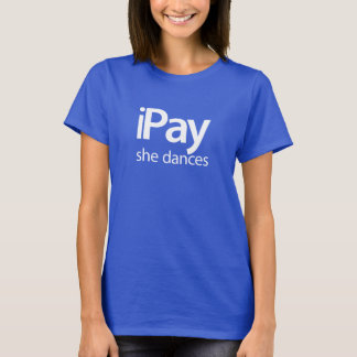 T-shirt iPay elle danse - la pièce en t bleue des femmes