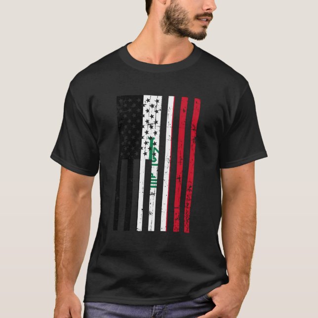 T-shirt Irak - Drapeau Américain Pour Un Nouveau Cadeau Ci (Devant)