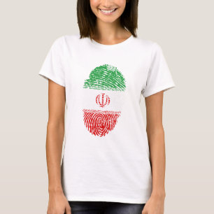 T-shirt Iran Drapeau empreintes digitales Identité du pays