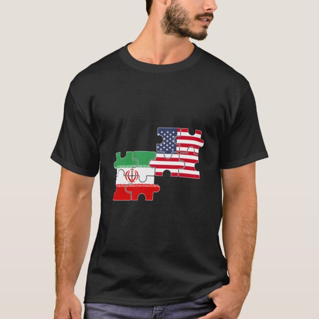 T-shirt Iran États-Unis Drapeau Américain Iranien (Devant)